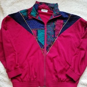 Dark Pink Print Running Jacket